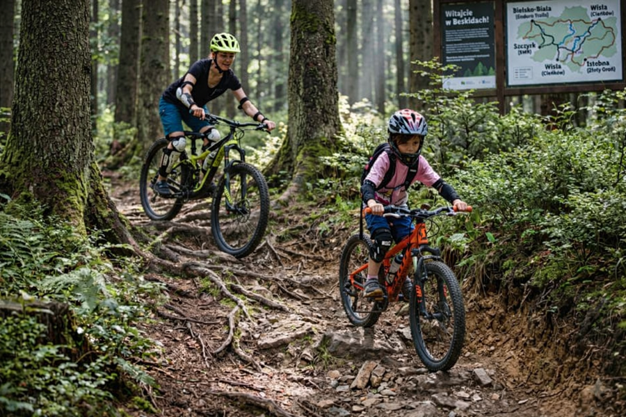 szkolenie MTB dla dzieci Beskidy trasy gdzie z dziećmi