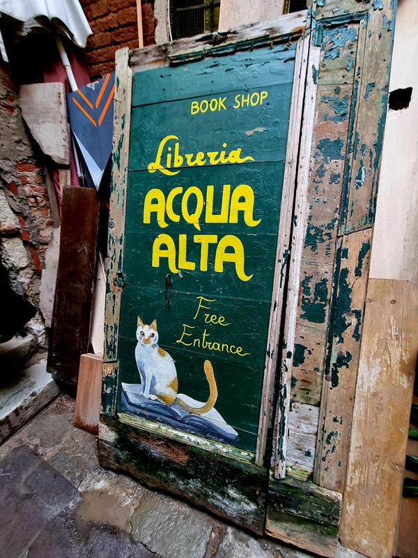 Acua Alta księgarnia Wenecja zwiedzanie jesienią listopad (4)