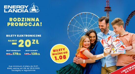 Energylandia promocja bilety wakacje rodzinna promocja 2023