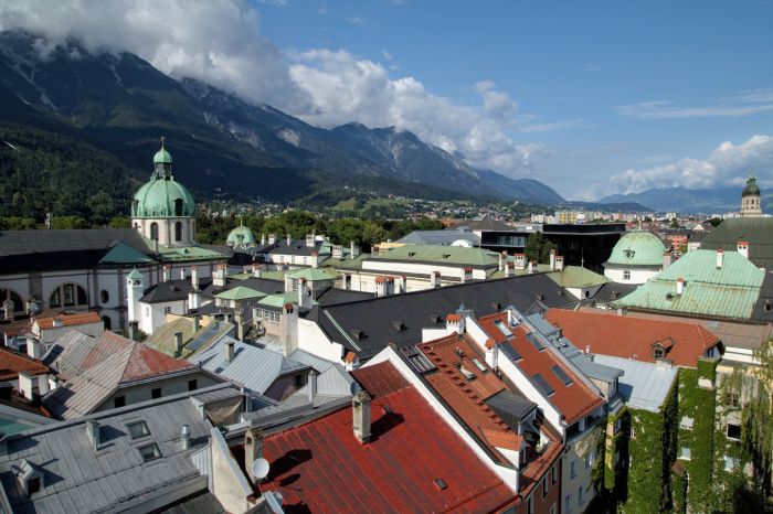 Innsbruck widok z wieży na skocznię