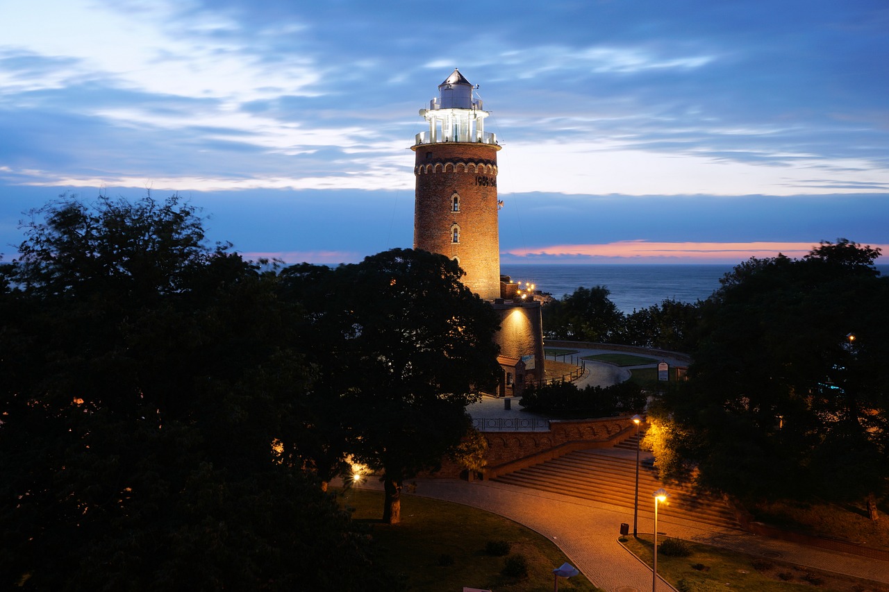 najładniejsze latarnie nad morzem Bałtyk Kołobrzeg latarnia morska