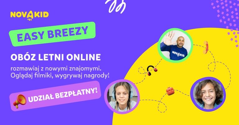 Bezpłatny obóz językowy dla dzieci – Take It Easy z Easy Breezy od Novakid