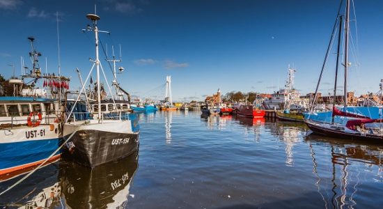 port ustka atrakcje rejsy kładka