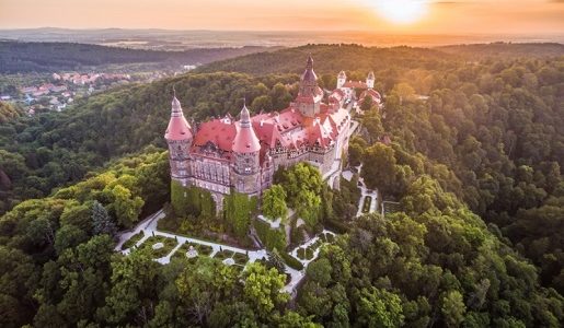 zamek książ atrakcje rodzinne cennik widok z lotu ptaka opinie